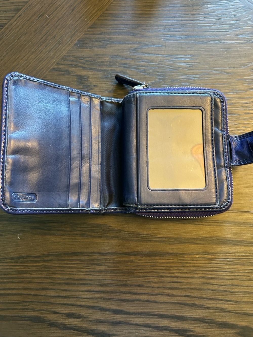 Coach Poppy Ikat Multicolor Canvas Zip Around Compact Wallet - Picture 6 of 9